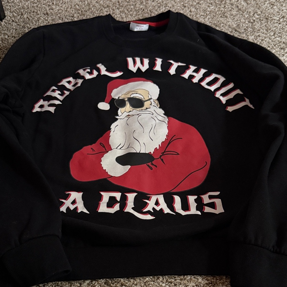 Rebel Without a Claus Black Sweater